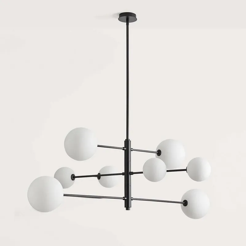 Imprescindible (Must-Have) Lámpara de techo Atom 8L G9 Ø140cm negro - Aromas Blanco