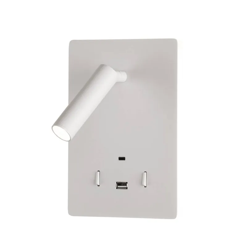 Envío Inmediato Aplique de pared Manat LED USB indirecta + lectura - ACB Blanco