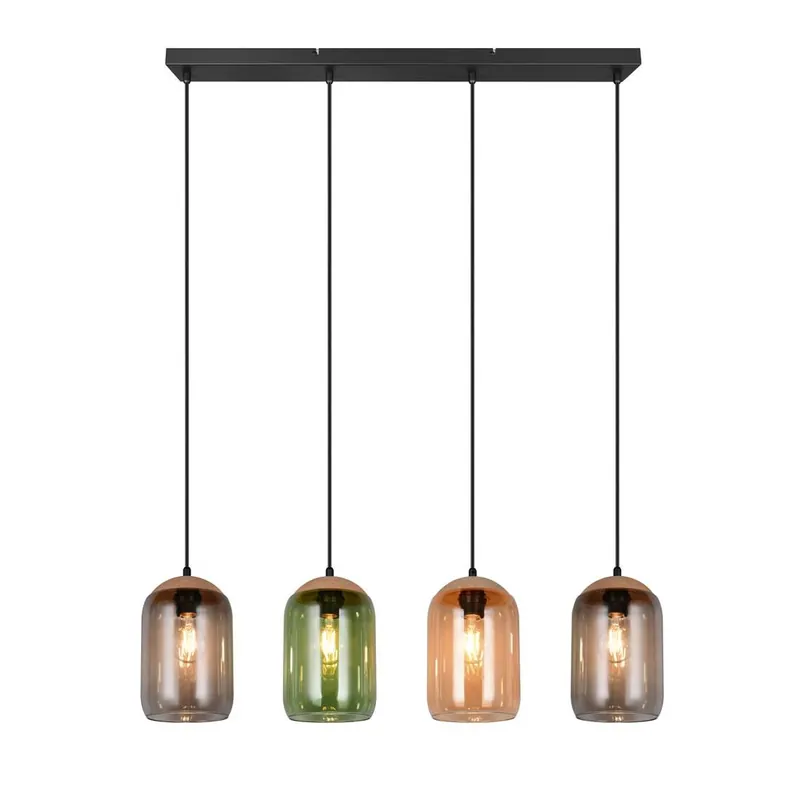 Favorito De Clientes Lámpara colgante Cork lineal 4L E27 cristal - Trio