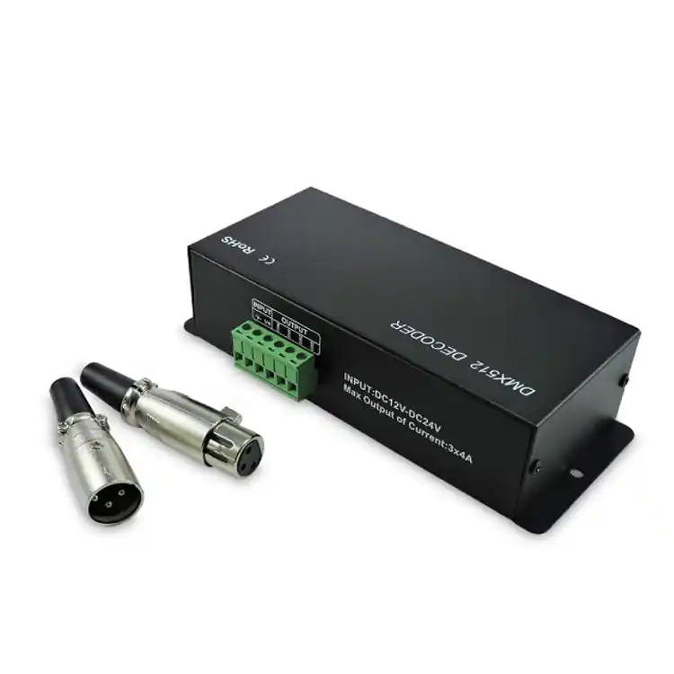 Decodificador DMX-512 RGB PWM, 12-24V 192-348W 16A, 4 canales Promoción