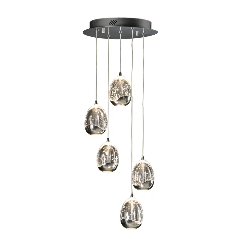 Colgante 5 luces Dimable Cromo Rocio Descuento