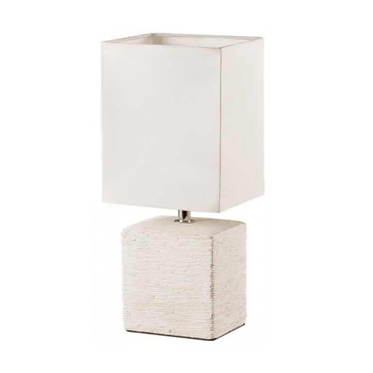 A Buen Precio Lámpara mesa blanca con pantalla para E14 Ping