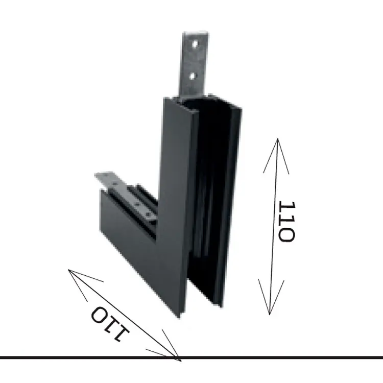 Conexión de superficie en L para pared externa negro MAGNETO Descuento