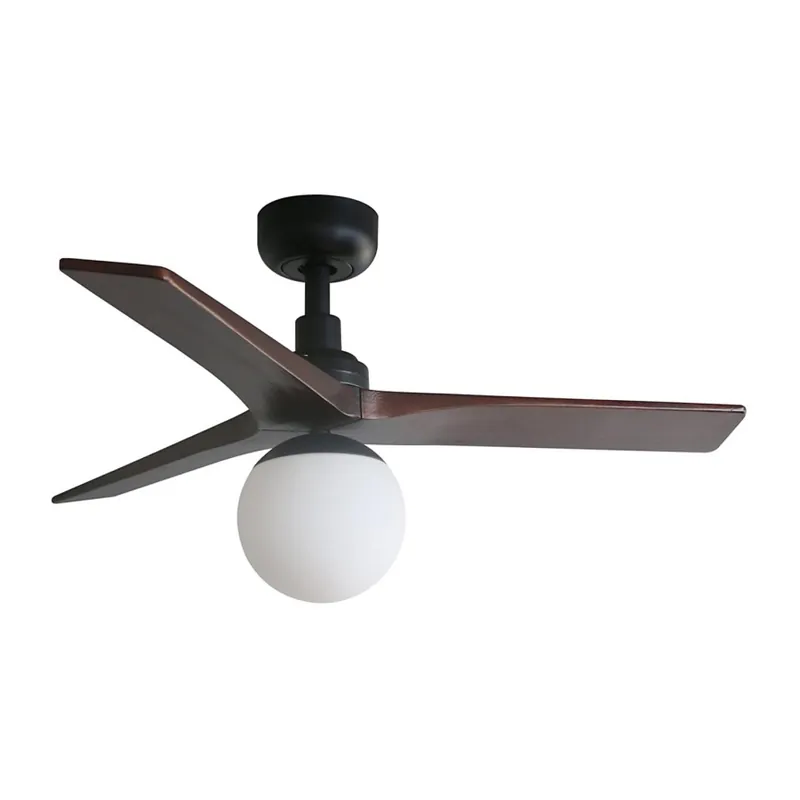 FARO 34278-11L - Ventilador de techo KLIM S 1xE27/15W/230V nogal/negro diá. 92,5 cm + control remoto Promoción Exclusiva