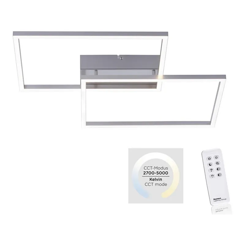 Venta Final Leuchten Direkt 14017-55 - Plafón LED regulable IVEN 2xLED/20W/230V + mando a distancia