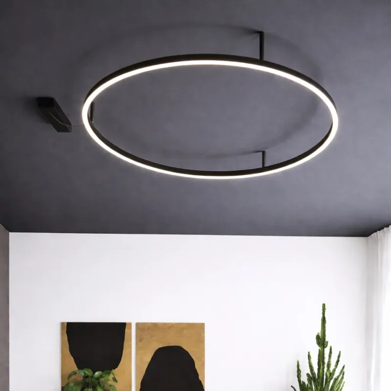 Oferta De Temporada Ideal Lux - Lámpara de techo LED ORACLE SLIM, 37 W, 230 V, 2700 K, CRI 90, Ø 70 cm, negra