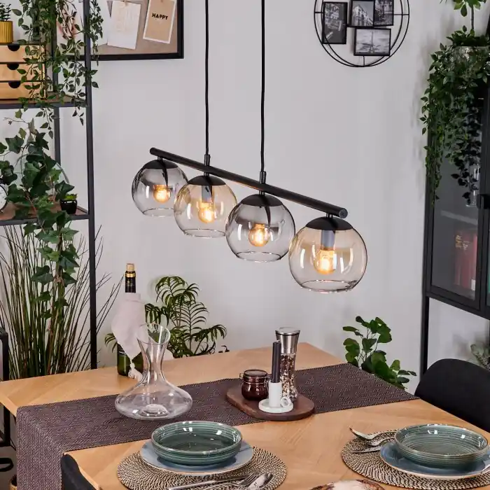 Koyoto Lámparas suspendidas, Luminarias esféricas, Lámparas colgantes Colores ámbar, Transparente, Ahumado, 4 luces Liquidación