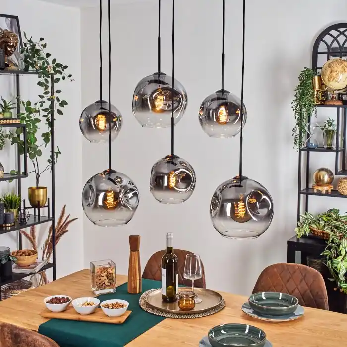 Oferta Limitada Ripoll Lámparas suspendidas, Luminarias esféricas, Lámparas colgantes Transparente, Ahumado, 6 luces