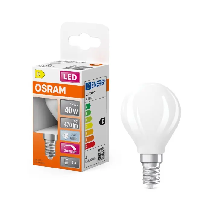 Lámparas Osram E14 LED 4.8 Watt regulable 470 Lumen Compra Ahora