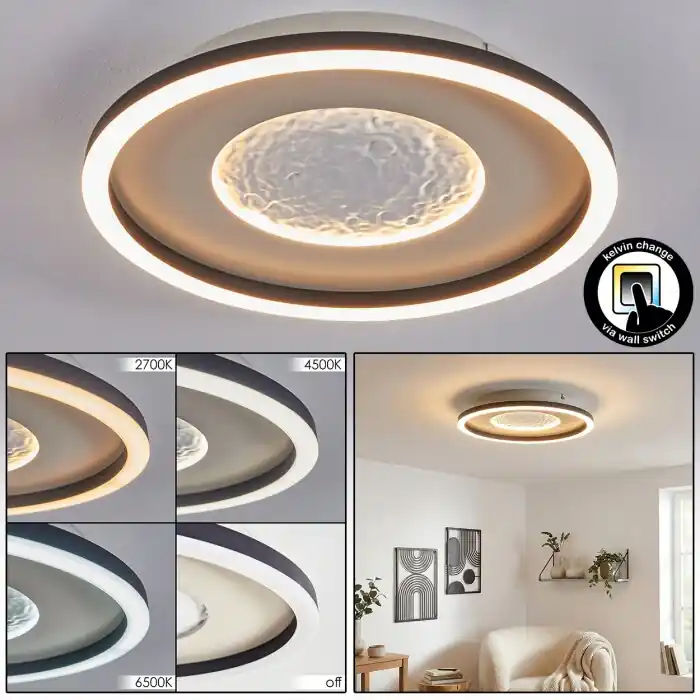 Certificado Gorim Plafones LED Gris, Negro, 1 luz