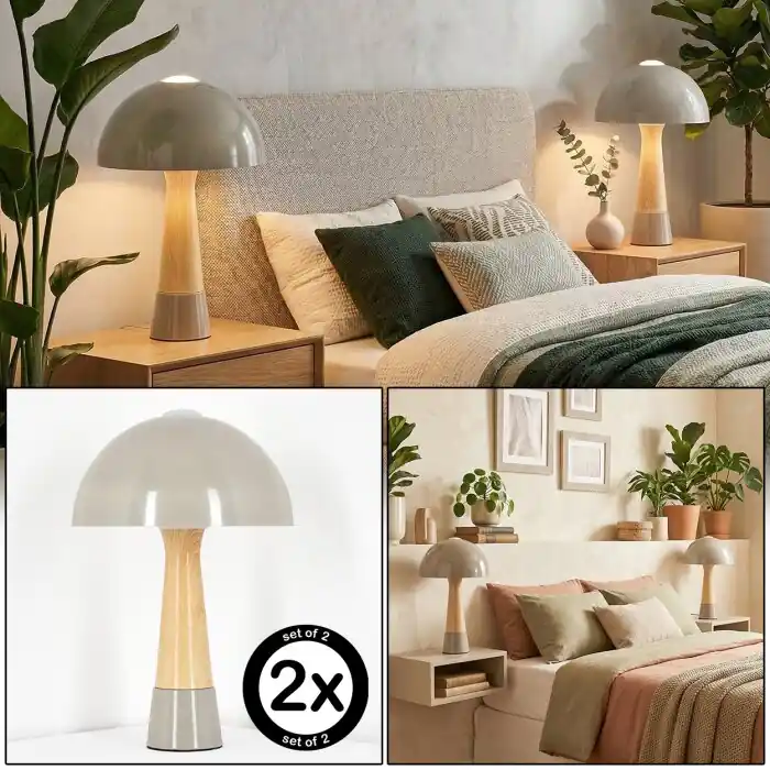 Forgek Lámparas de mesa Gris, Color madera, 1 luz Popular