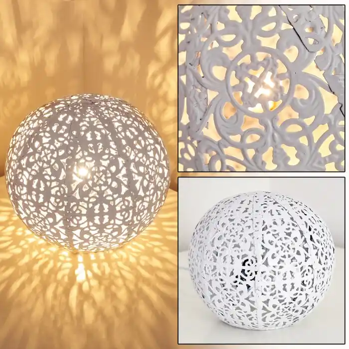 Kobenhavn Lámpara de Mesa Blanca, 1 luz Marca Reconocida