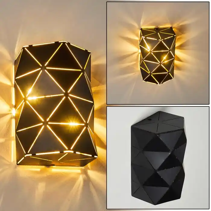 Osby Aplique dorado, Negro, 2 luces Última Versión