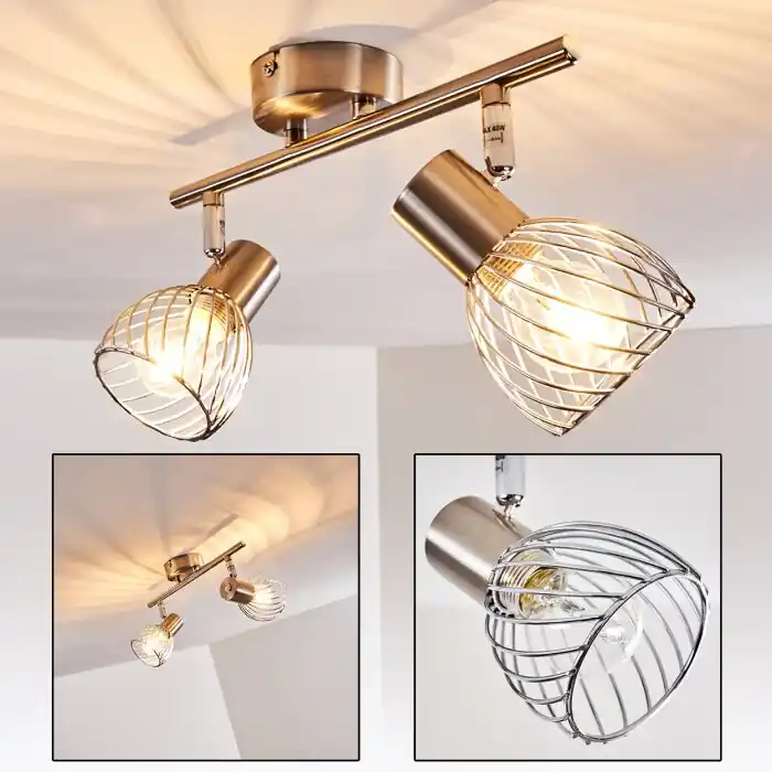 Venta Final Parado Lámpara de Techo Níquel-mate, 2 luces