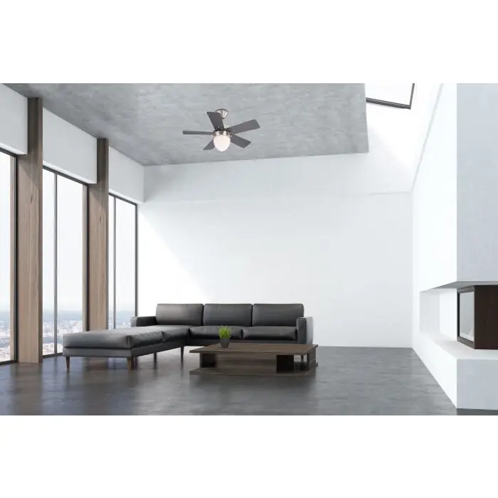 Solo Por Tiempo Limitado Globo MARVA Ventilador Color acero inoxidable, Gris, Níquel-mate, Blanca, 1 luz
