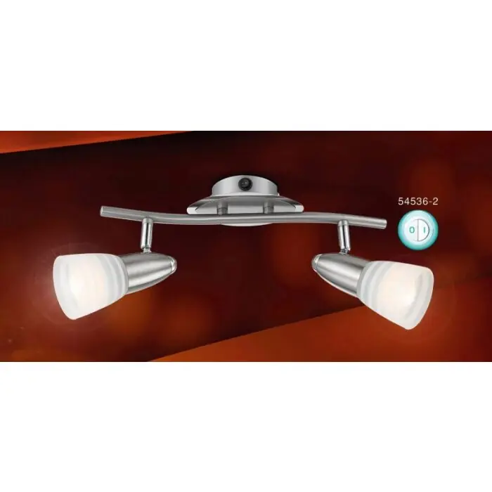 Globo CALEB Proyector Cromo, Níquel-mate, 2 luces Oferta Limitada