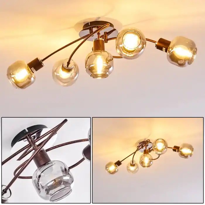 Rebajas Arconciel Lámpara de Techo Marrón, 5 luces