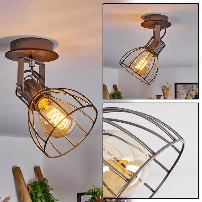 Económico Bitterroot Lámpara de Techo Marrón, Madera oscura, 1 luz