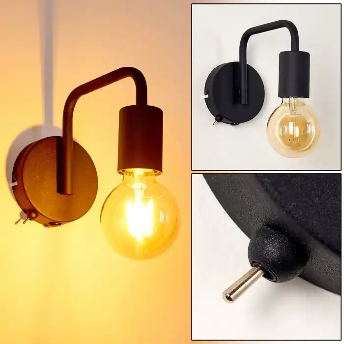 Precio De Oferta Valocolla Aplique Negro, 1 luz