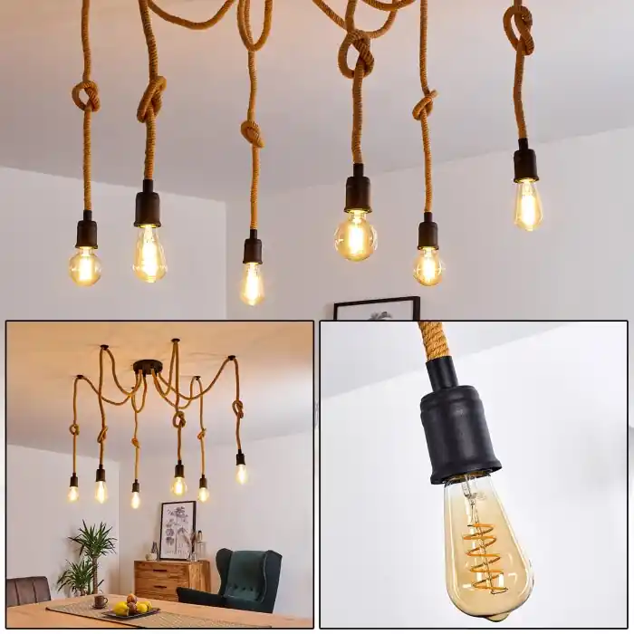 Favorito De Clientes Sunnyvale Lámpara Colgante Marrón, Negro, 6 luces