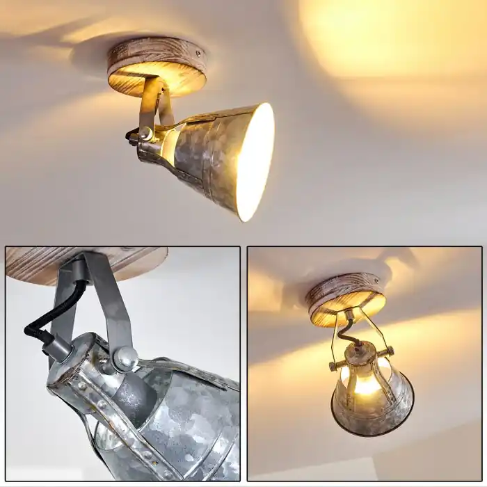 Berkeley Lámpara de Techo Madera clara, Galvanizado, 1 luz Precio Rebajado