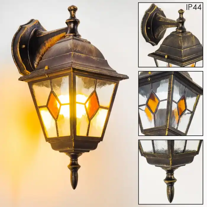 Precio Bajo Antibes Aplique para exterior Marrón, oro, 1 luz