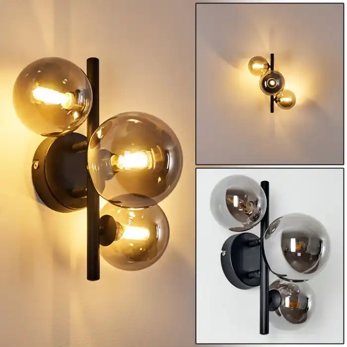 No Te Lo Pierdas Chariton Aplique LED Negro, 3 luces