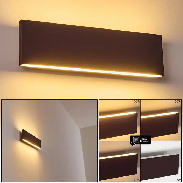 Obion Aplique LED Color óxido, 2 luces Precio De Fábrica