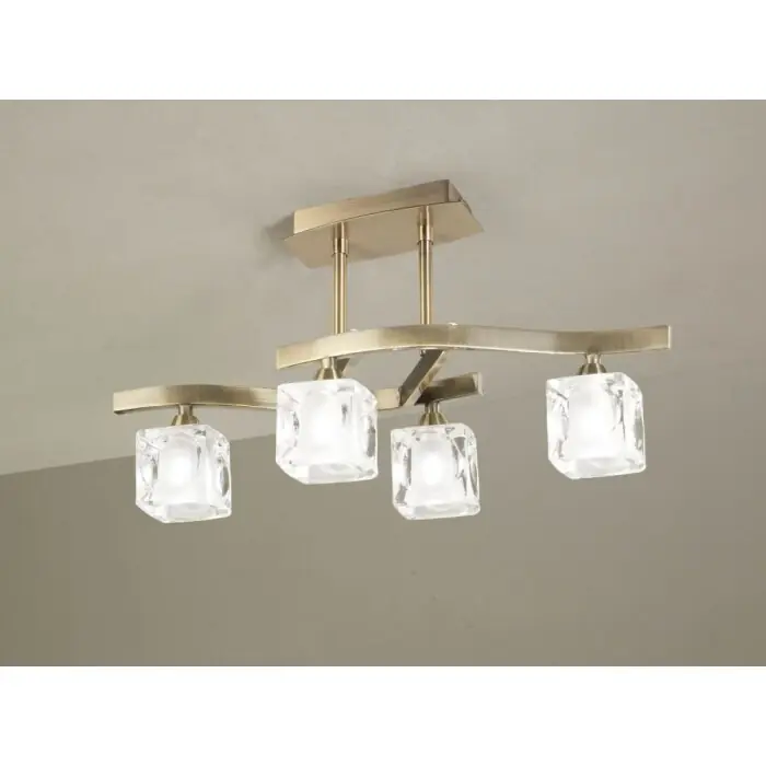 Mantra Cuadrax Lámpara de techo Latón, 4 luces Oferta Limitada