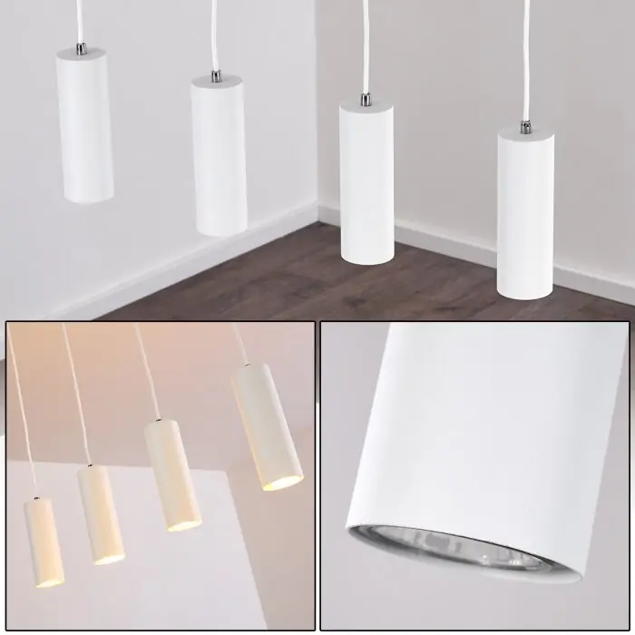Zuoz Lámpara Colgante Blanca, 4 luces Económico