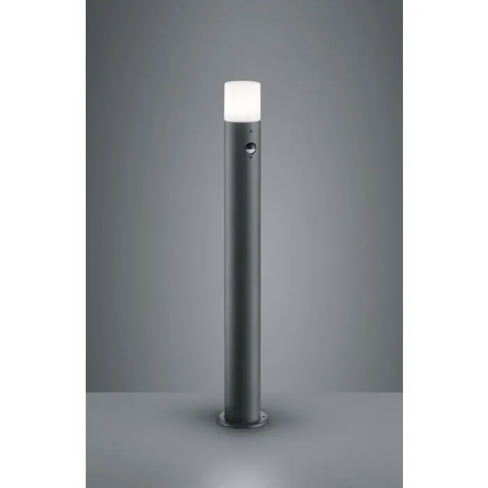 Barato Trio HOOSIC Poste de Jardín Antracita, 1 luz, Sensor de movimiento