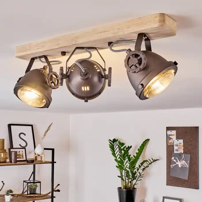 Ordena Ya Herford Lámpara de Techo Madera clara, Cobre, 3 luces