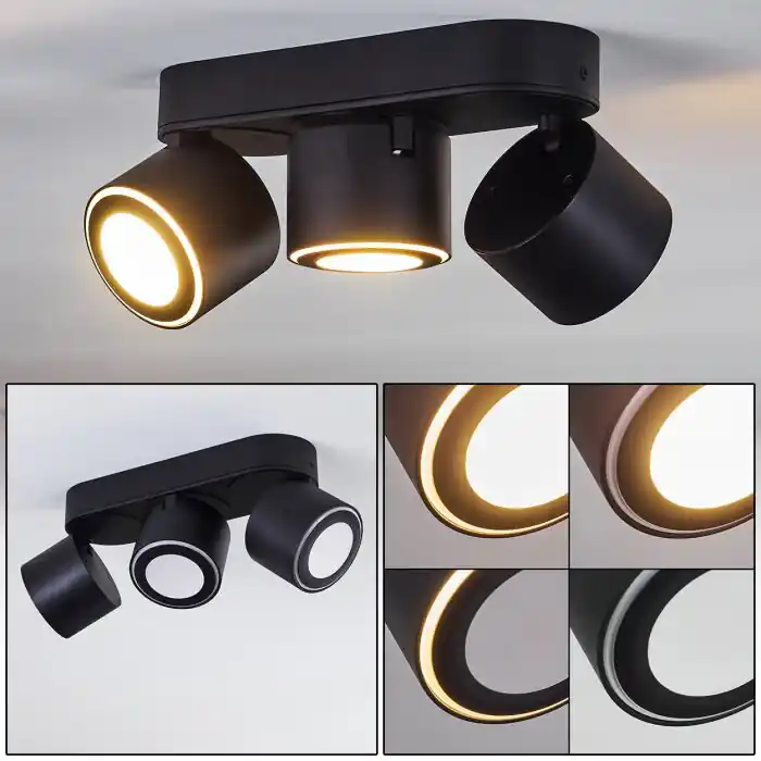 Bestseller Appleton Lámpara de Techo LED Negro, 3 luces