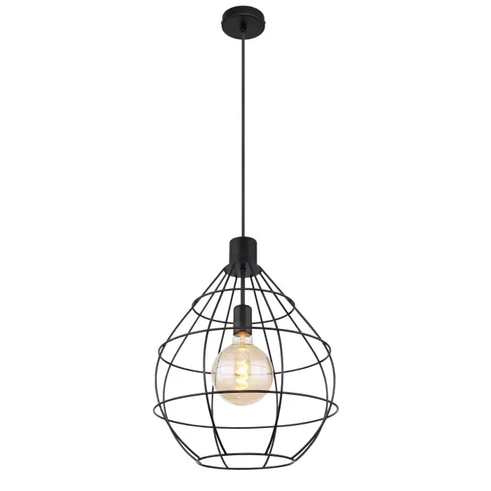 Venta Final Globo EDWIN Lámpara Colgante Negro, 1 luz