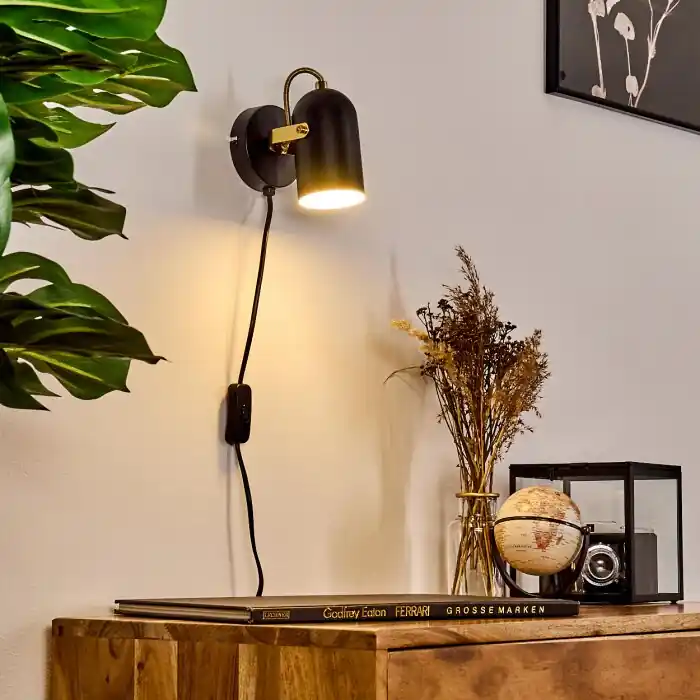 Rialey Aplique Latón, Negro, 1 luz Mejor Precio