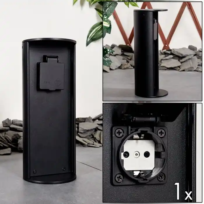 Ocasión Especial Stewart Columna caja de enchufes Negro