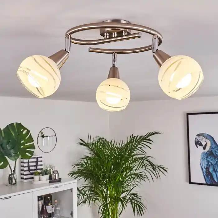 Precio Económico Warga Lámpara de Techo LED Níquel-mate, 3 luces