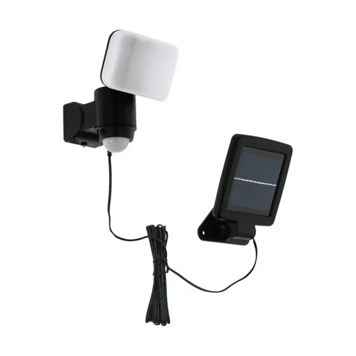 Marca Reconocida EGLO CASABAS Aplique LED Negro, 1 luz, Sensor de movimiento