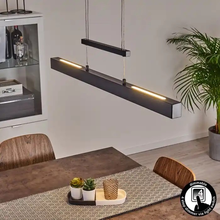 A Buen Precio Ifo Lámpara Colgante LED Negro, 1 luz