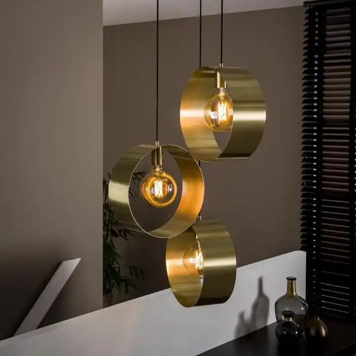 Últimas Unidades Vegas Lámpara pendular dorado, 3 luces