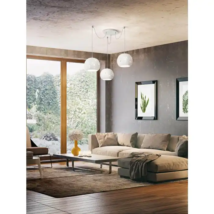 Compra Ahora Fabas Luce Corvara Lámpara Colgante Blanca, 3 luces