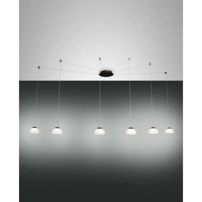 Última Oportunidad Fabas Luce Arabella Lámpara Colgante LED Negro, 6 luces