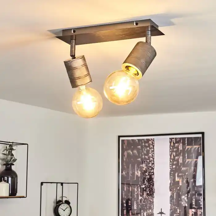 Tyldom Lámpara de Techo Gris, Plata, 2 luces Entrega Rápida