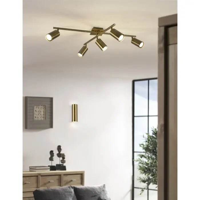 Bestseller Trio MARLEY Lámpara de Techo Latón antiguo, 5 luces