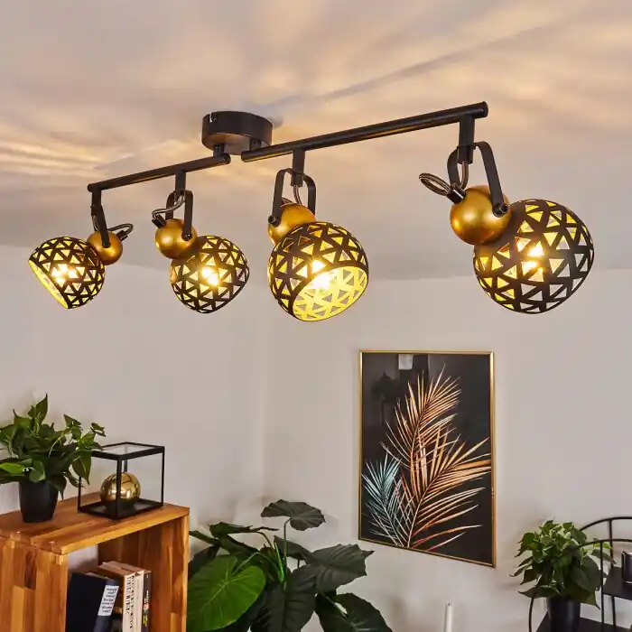 Oferta Especial Gomsrud Lámpara de Techo Negro, 4 luces