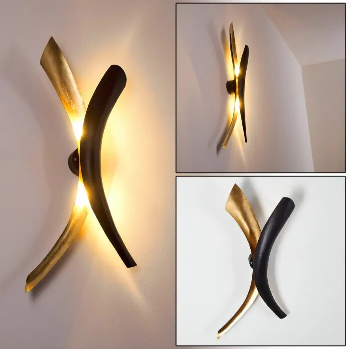 Marca Reconocida Forsheda Aplique Negro, 2 luces