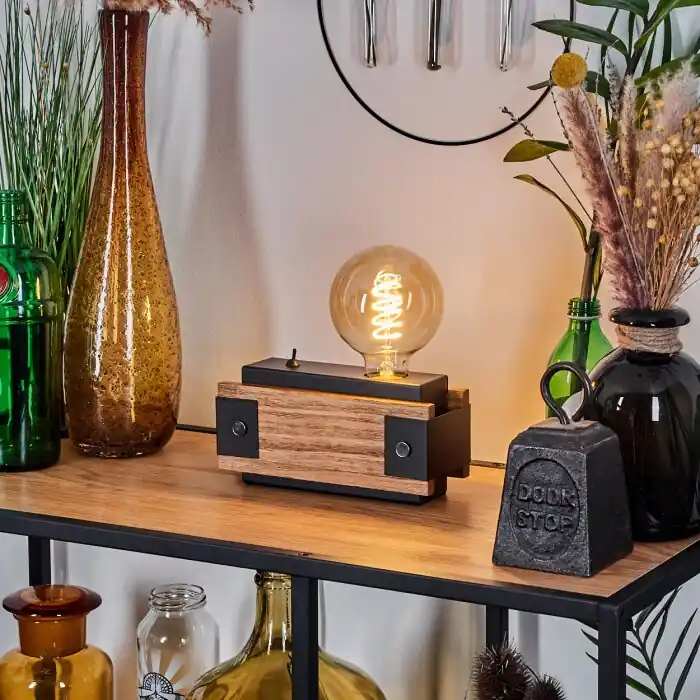 A Buen Precio Yuma Lámpara de mesa Crudo, Negro, 1 luz