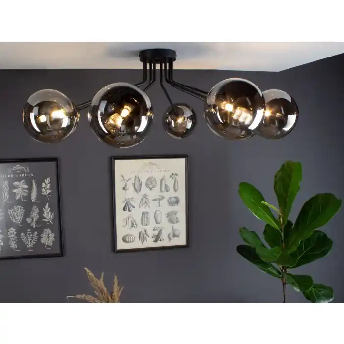 Promoción Exclusiva Luce Design NEPTUN Lámpara de Techo Negro, 8 luces