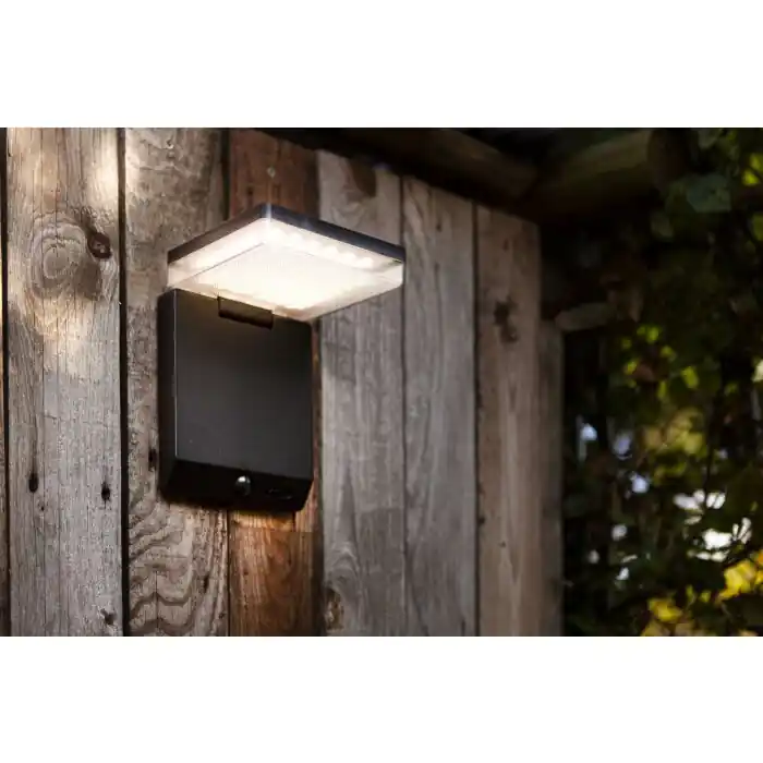 Venta Final Lutec MOZE Aplique para exterior LED Negro, 1 luz, Sensor de movimiento