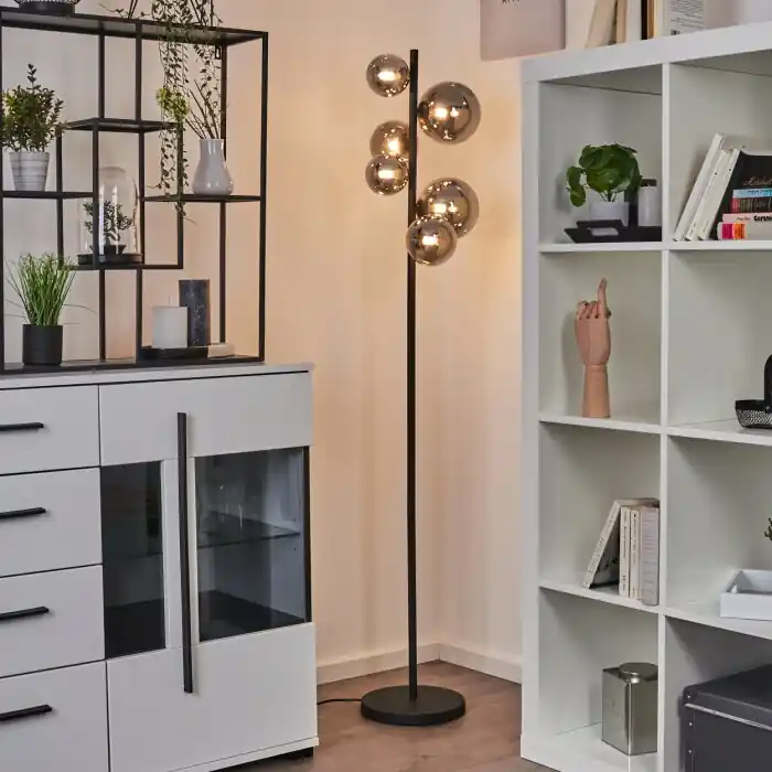 Chehalis Lámpara de Pie LED Negro, 6 luces Bestseller